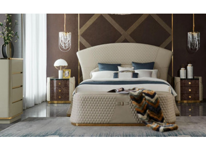 Design Leather Bed Luxury Upholstered Beds Double Bedroom 180x200 --- Design Luxusní kožená postel s polštáři, dvojpostel 180x200