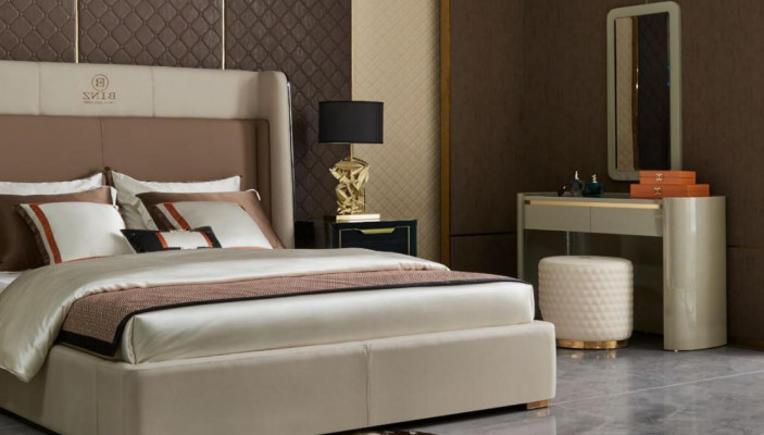 Design ložnice 6dílná kompletní sada - postel, noční stolek, toaletní stolek