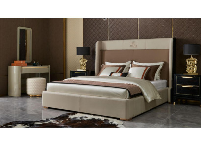 Ložnice, nábytek v designu s luxusní postelí, 2x noční stolek a rámem postele 3 kusy.