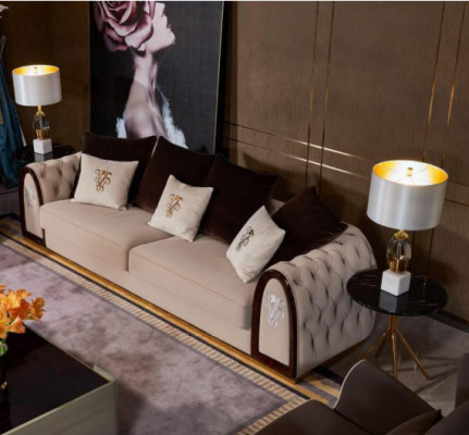Třímístná pohovka Chesterfield 3 Sitzer Sofa Couch Polster Sitz Garnitur 3er Couchen