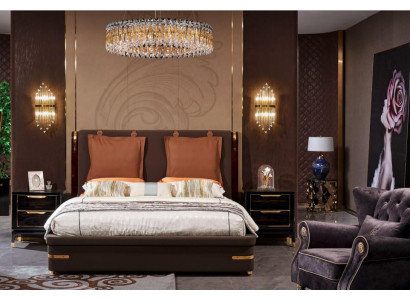 Luxusní ložnice nábytek 3 kusový Kompletní set 2x noční stolky Moderní