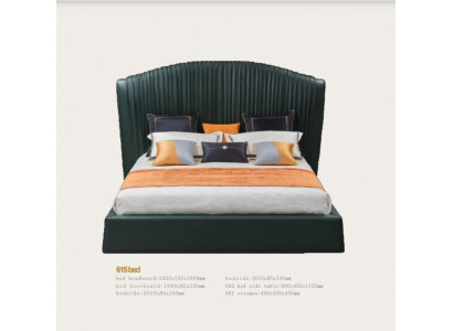 Postel polštář Design Luxus Dvojitá postel Beige 180x200 Ložnice Kožená Hotel