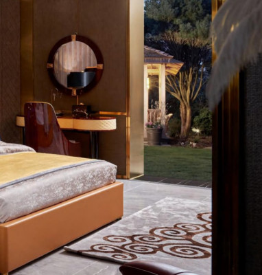 Postel Ložnice Nábytek 6 kusů Kožený Kompletní Set Design Luxus Postele