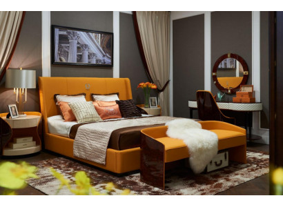 Ložnice 7-dílná sada luxusní nábytek postel stolička zrcadlo noční stolek postele