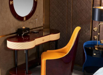 Stolek s deskou, zrcadlo, židle, komplet set, komoda, moderní ložnice