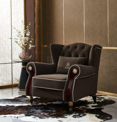 Vznešený design Chesterfield křeslo s polstrováním Televizní sedadlo Klubová relaxační sedačka z textilu Luxus