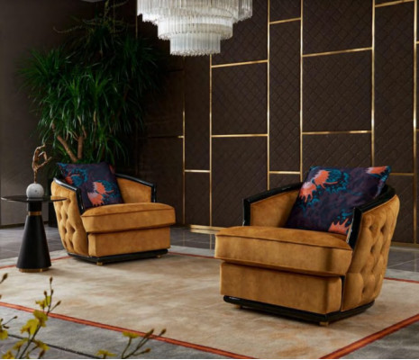 Návrh křesla Textil Luxus TV pohovka 1místná sedací souprava Relax Lounge Club Polster.