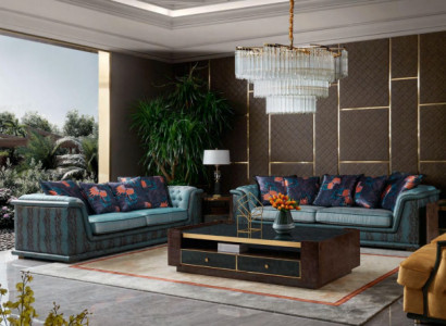 Třímístná pohovka, designová sedačka, moderní třísezonní pohovky, nábytek do modrého obývacího pokoje.