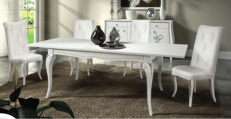 Stůl jídelní rozkládací stůl xxl stoly moderní dřevo jíst jídelní obývací pokoj design bílý nový