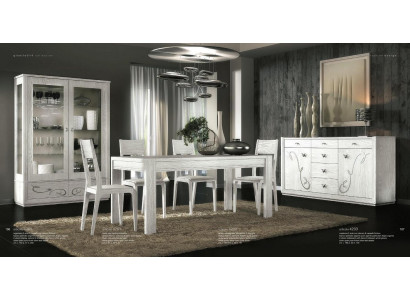 Jídelní pokoj jídelní stůl židle komoda vitrína jídelna skupina stůl stoly dřevo sada 7 kusů.