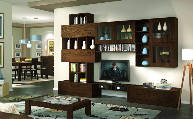 rtv Living room TV wall TV wall unit Living room furniture Living room walls Cabinet Shelf Wood New