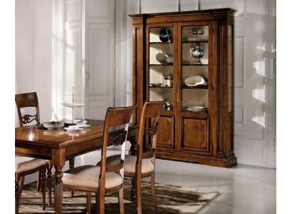 Vitrina Dřevo Luxus Skříně Klasická kredenční Skříně Design Nábytek Italský Hnědá