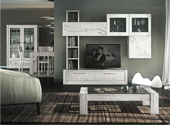 Návrh skříně na stěnu Regál Obývací pokoj Dřevo Skříně Vitrína Regály Itálie Nové