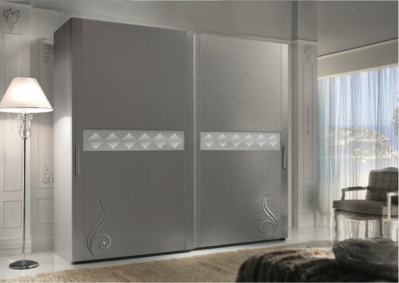 Šatní skříň Luxus Sklopné dveře Design Skříně Oblečení Dřevo Nábytek Nový
