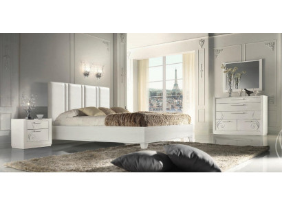 Ložnice postel noční stolek skupina postele luxusní postelový rám dřevo design set 3 ks