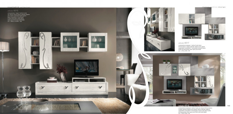 Wohnwand Vitrína RTV Sideboard Skříň Stěna Moderní TV Dřevěná Sestava Nábytek