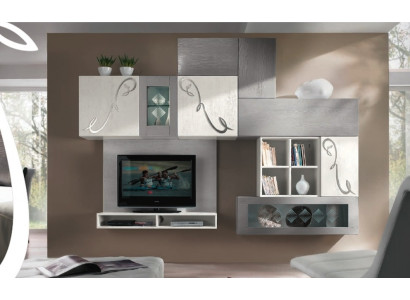 rtv Stěnová skříň Vitrína Sideboard Skříň Stěna Moderní televizní dřevěná sestava Nábytek