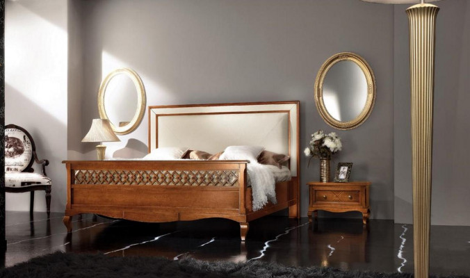 Ložnice Nábytek Set Garnitura Italský Nábytek Noční stolek Masivní dřevo 3 kusy