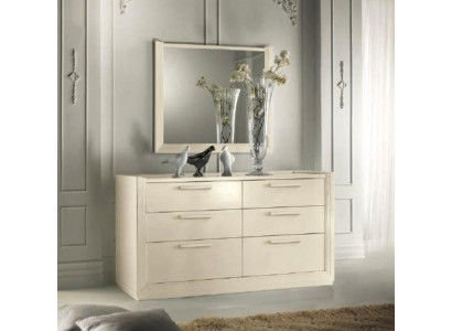 Komoda zrcadlo Skupina komod Design ze dřeva bufet Skříň Regál Set 2 kusy