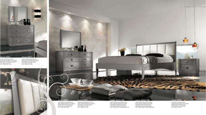 Komoda zrcadlová sada dřevo designové komody skříň regál Itálie set 2 ks.