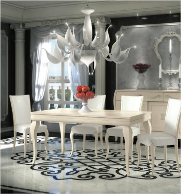 Jídelna Jídelní stůl Židle Jídelní stůl Design Skupina Stoly Dřevo Moderní Set 5 kusů.