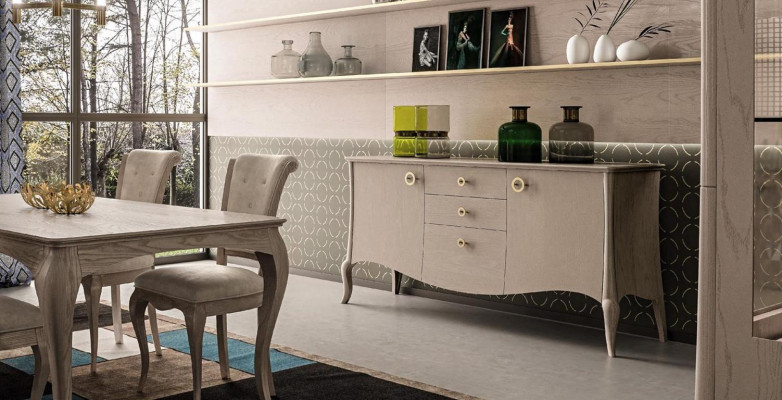 Komoda Buffet Regál Skříň Regály Masivní Dřevěný Nábytek z Itálie Skříně