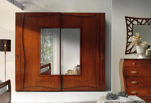 Šatní skříň Skříně Šatna Skříň Luxus Posuvné dveře Design Dřevo Moderní