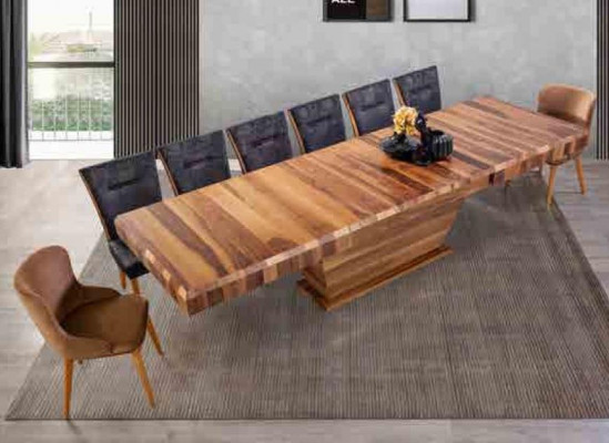 Stůl + 6 židlí Set Garnitur Polster 7 kusů Nové designové dřevěné jídelní a obývací pokoj set.