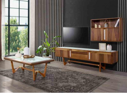 Komoda TV Lowboard RTV Skříň Stůl Obývací pokoj Dřevo Moderní Obývací stěna Nábytek