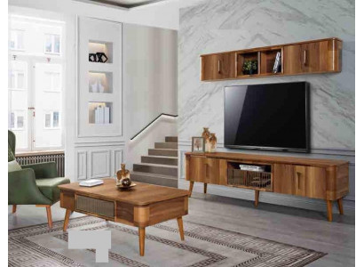tv Stěna Dřevo Styl Moderní Regál Obývací pokoj Nábytek Skříň nová moderní obývací stěna nová
