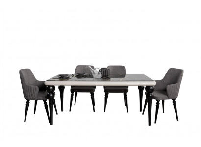 Stoly kompletní sada jídelní stůl 4x židle jídelní set svačinová skupina dřevěný stůl 5 ks