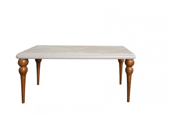 Mramorový stůl jídelního pokoje s optikou mramoru, nábytek, kuchyňský jídelní stůl 180x94cm.