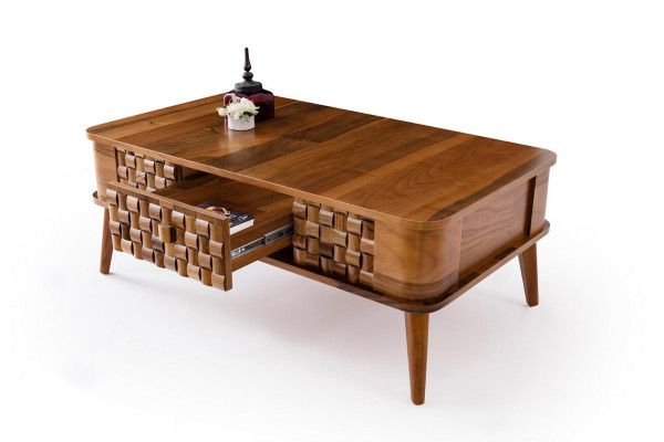 Designový konferenční stolek, stoly obdélníkového tvaru, dřevěný, obývací pokoj, stůl, moderní nábytek, luxus.