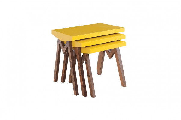 Kávový stůl Konferenční stůl Stoly Obývací pokoj Stoly Dřevěné stoly 3-dílná sada