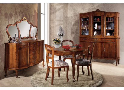 Kulatý jídelní stůl jídelní stůl Rozkládací Luxusní stoly Dřevo Italský nábytek