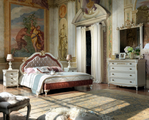 Design ložnice 5 dílná kompletní sada postel noční stolek komoda Italské sety