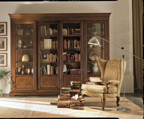Regál skříň s šuplíky Skleněné dveře nábytek Design Massiv Holz