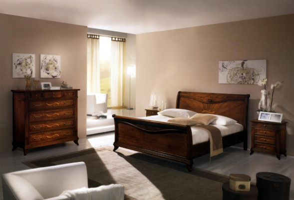 Klasická postel Luxus Chesterfield Kožená ložnice Hotelový antikvární styl Postele