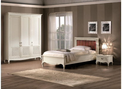 Nábytek Nová postel Noční stolek 3 kusů Ložnice Sada Design Art déco Luxus Postele