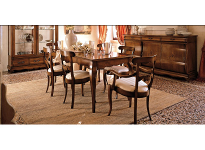 Nábytek skupina stolu a 6 židlí, sestava 7 dílů. Jídelní set pro jídelnu.