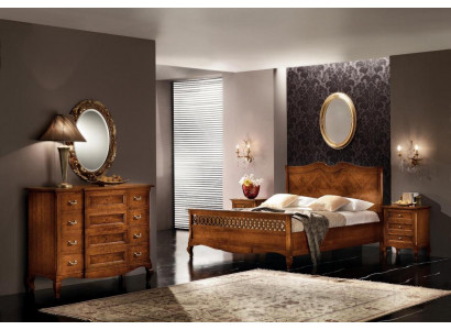 Postel Noční stolek Komoda 4dílná Sada ložnice Design Klasický Luxusní Postele Nový