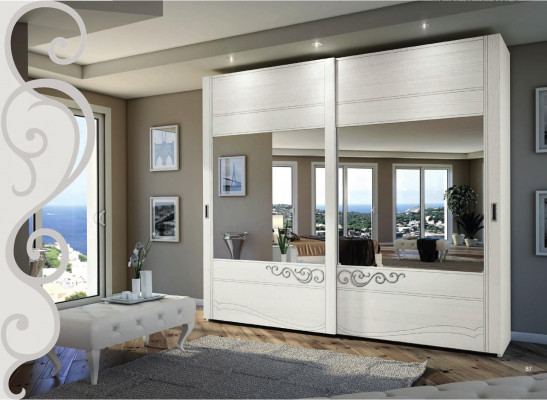 Šatní skříň Skříň Regál Úložný prostor Šatník Moderní Zrcadlo Dřevo Design