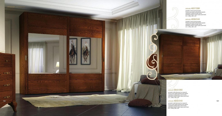 Skříň šatní skříň regál úložná garderoba moderní zrcadlo dřevo design.