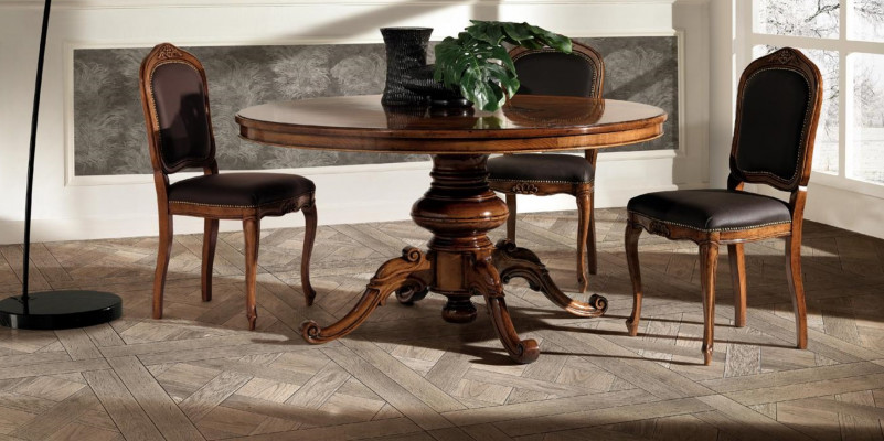 Jídelní skupina Jídelní stůl Stůl Stoly 4x židle Sada židlí Kulatý 5dílný set garniture