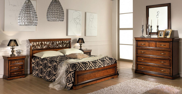 Ložnice Nábytek Sada Garnitura Italský nábytek Noční stolek Masivní dřevo 3 kusy