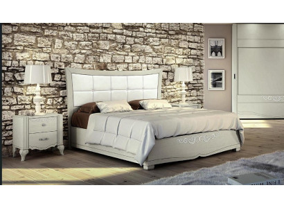 Luxus set 3 kusy ložnice postel noční stolek ložní souprava dřevo dvojité moderní