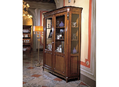Nábytek Dřevo Hnědá Vitrína Elegantní Vitrínská Skříň Italský Nábytek Klasický