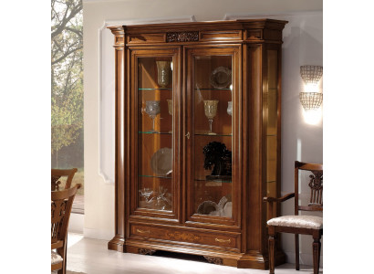 Vitrine Vitrín Luxus Skleněná Skříňka Skříně Hnědé Dřevo Designový Nábytek