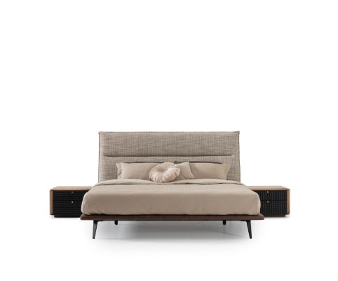 Modern Loft Design Schlafzimmer Bett Design Luxus Betten Polster Stil Möbel Neu grau