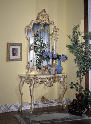 Zrcadlový konzolový stůl Toaletní stolek Konzole Toaletní stolek Shabby